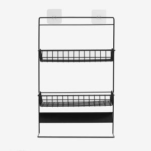 주방 다용도 벽걸이선반 냉장고걸이 선반 2단 블랙