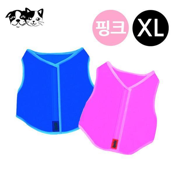 강아지 쿨자켓 (핑크) (XL)