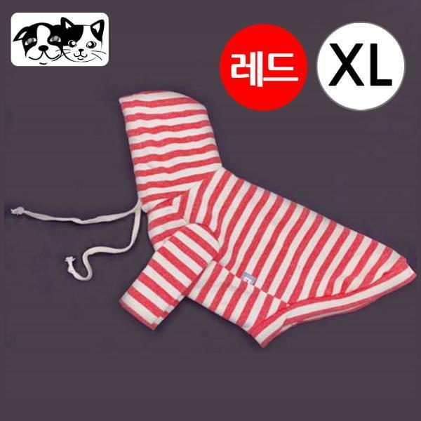 네츄럴 루즈 후드 티셔츠 (레드) (XL)