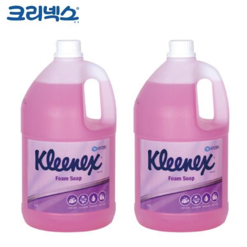 크리넥스 핸드워시 폼 솝 로즈라일락향 4L x 2개 물비누 핸드워시 손세정제