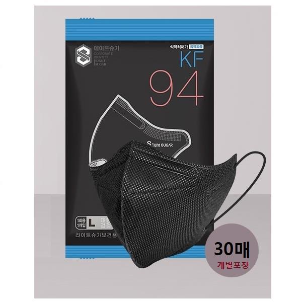 블랙 30매 국내생산 넉넉한 편한마스크 새부리KF94