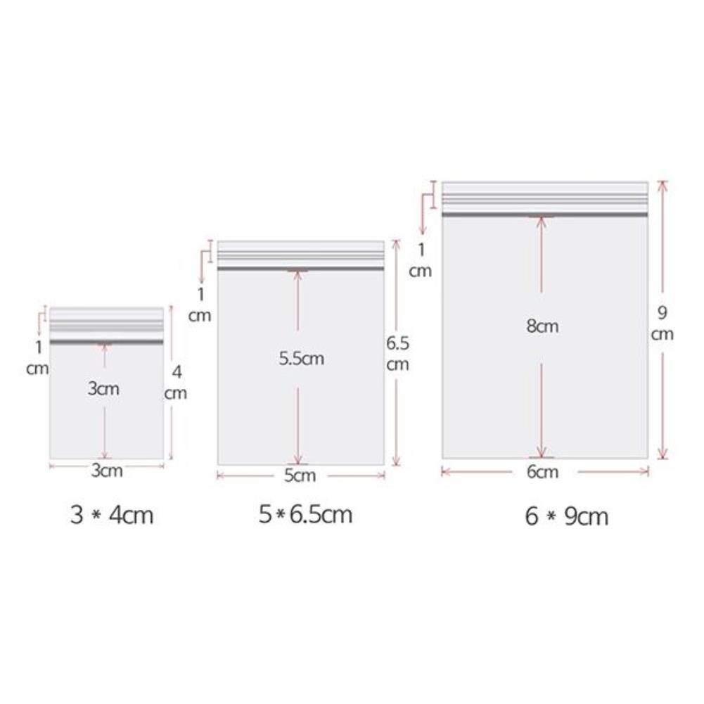 OC1226 미니 소형 PE 투명지퍼백 소량 한장씩 3사이즈 단추샘플