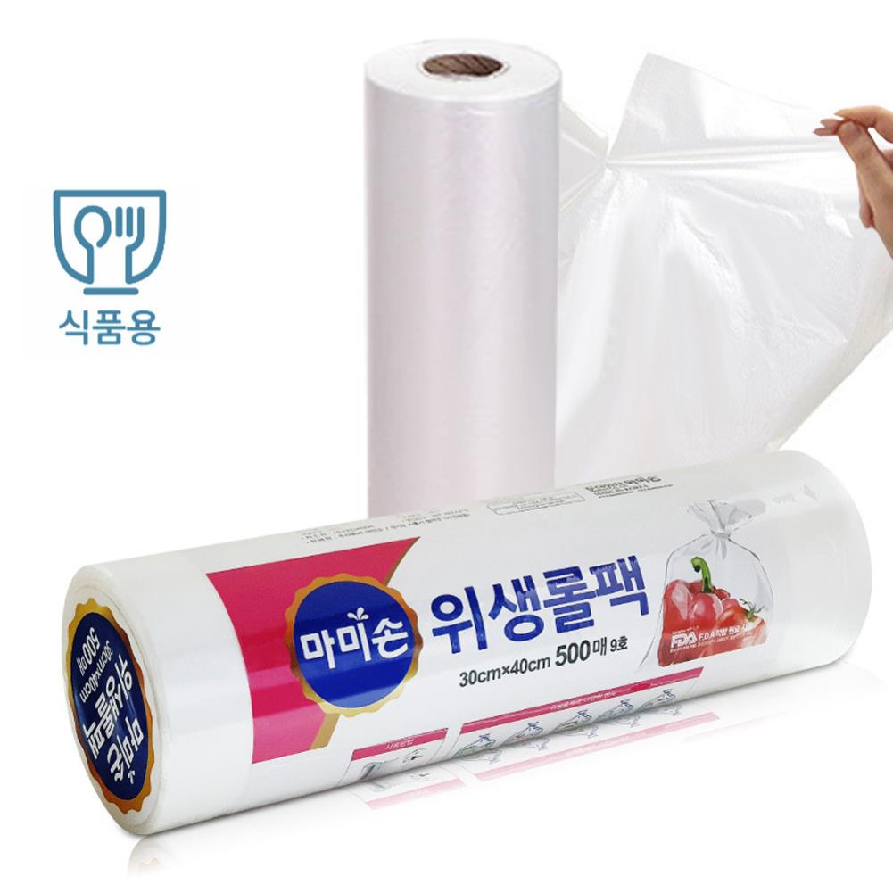 마미손 뜯어쓰는 비닐봉투 롤백 10호 500매 특35x45 비닐봉투 위생백 마트