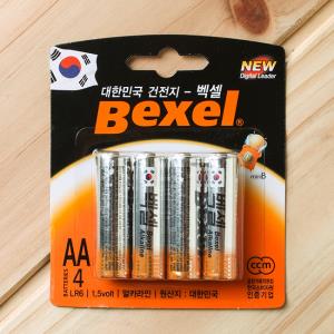 롯데 4p 벡셀 1.5V AA 알카라인 건전지