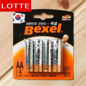 롯데 4p 벡셀 1.5V AA 알카라인 건전지