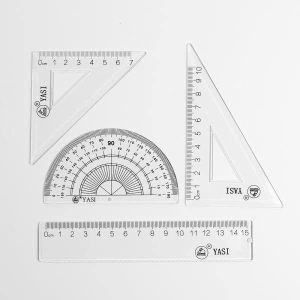 투명 각도기 삼각자 4종세트제도세트