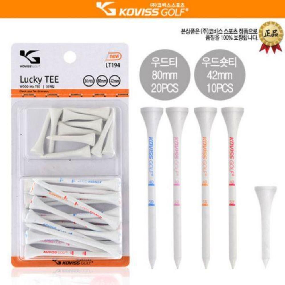 우드티LT194-1롱20PCS+숏10PCS 랜덤배송 코비스 기능성 골프티 골프악세서