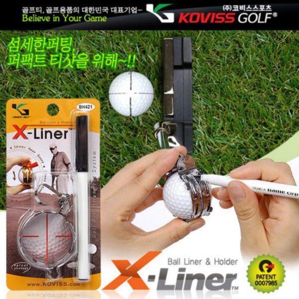 철재볼라이너 X-Liner 볼홀더겸용BH421 랜덤배송 골프티 골프용품 기능성