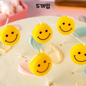 스마일초 귀여운 생일초 케이크 촛불 5P DD-11323