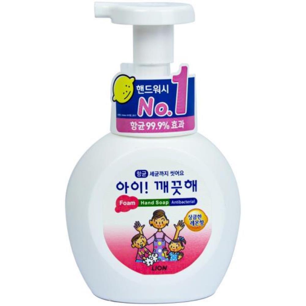 아이깨끗해 거품형 상큼한 레몬향 용기 250ml 액체비누 손세정제 핸드워시