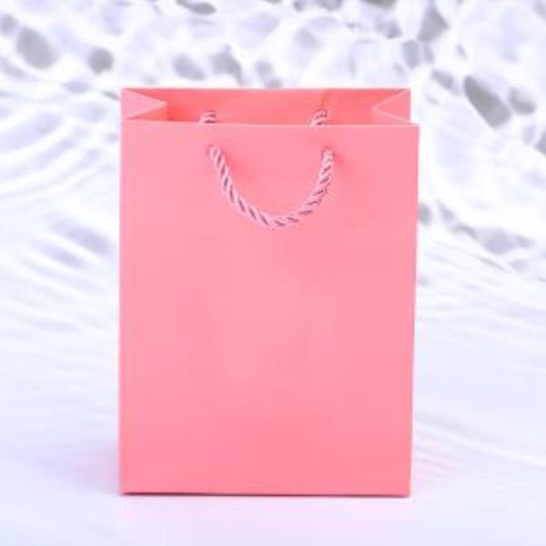 무지 핑크 종이쇼핑백 12X16cm