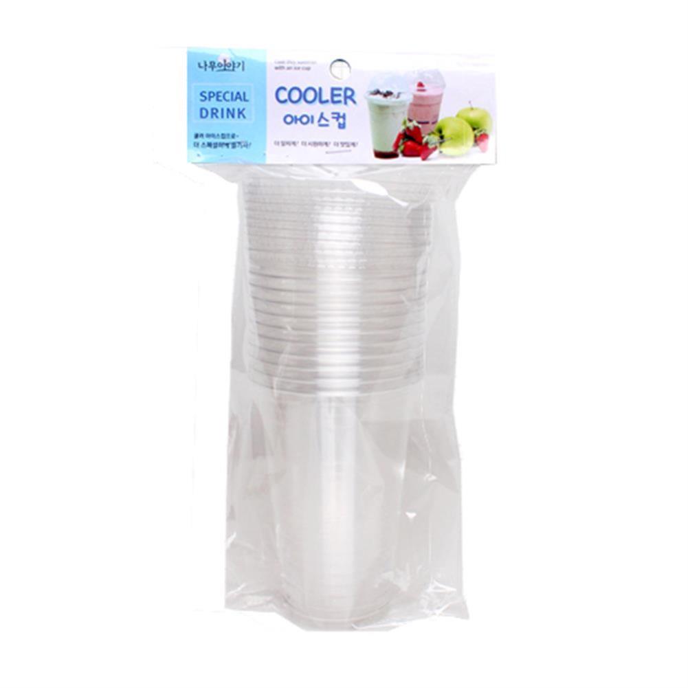 테이크아웃 일회용 투명컵 480ml 뚜껑세트 10p x5개 커피컵 아이스커피컵