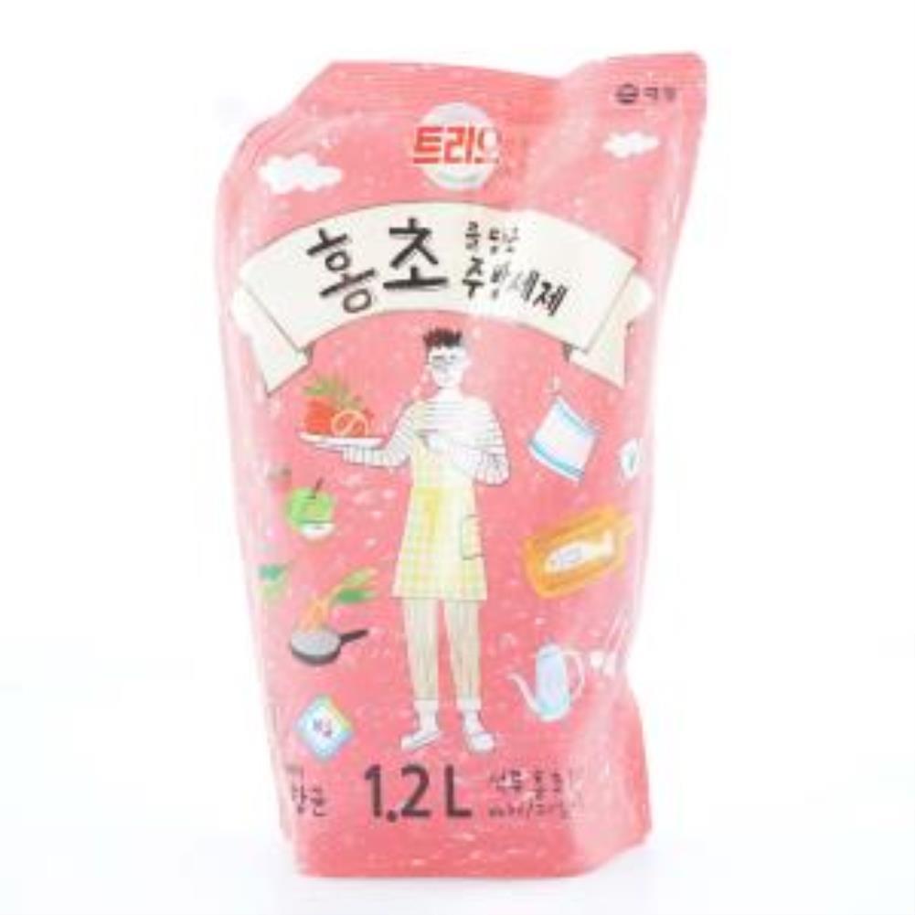 트리오 석류홍초로 기분좋은설거지 주방세제 1200ml 2L 트리오 식기세제 기