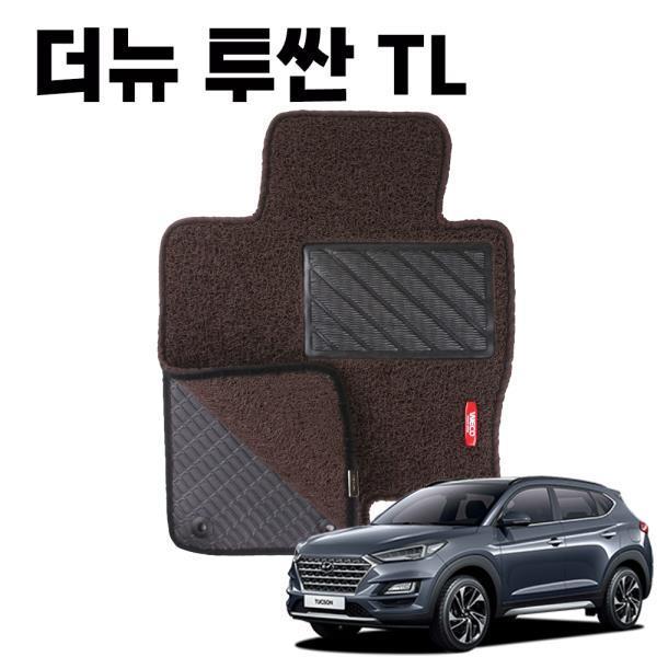 더뉴 투싼 TL 이중 코일 차량 바닥 카 매트 DarkBrown