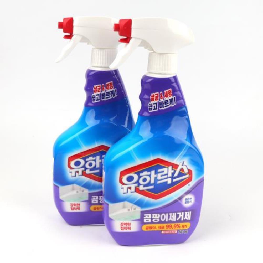 유한락스 곰팡이제거제 스프레이 600ml 2개 세면대곰팡이 타일곰팡이제거