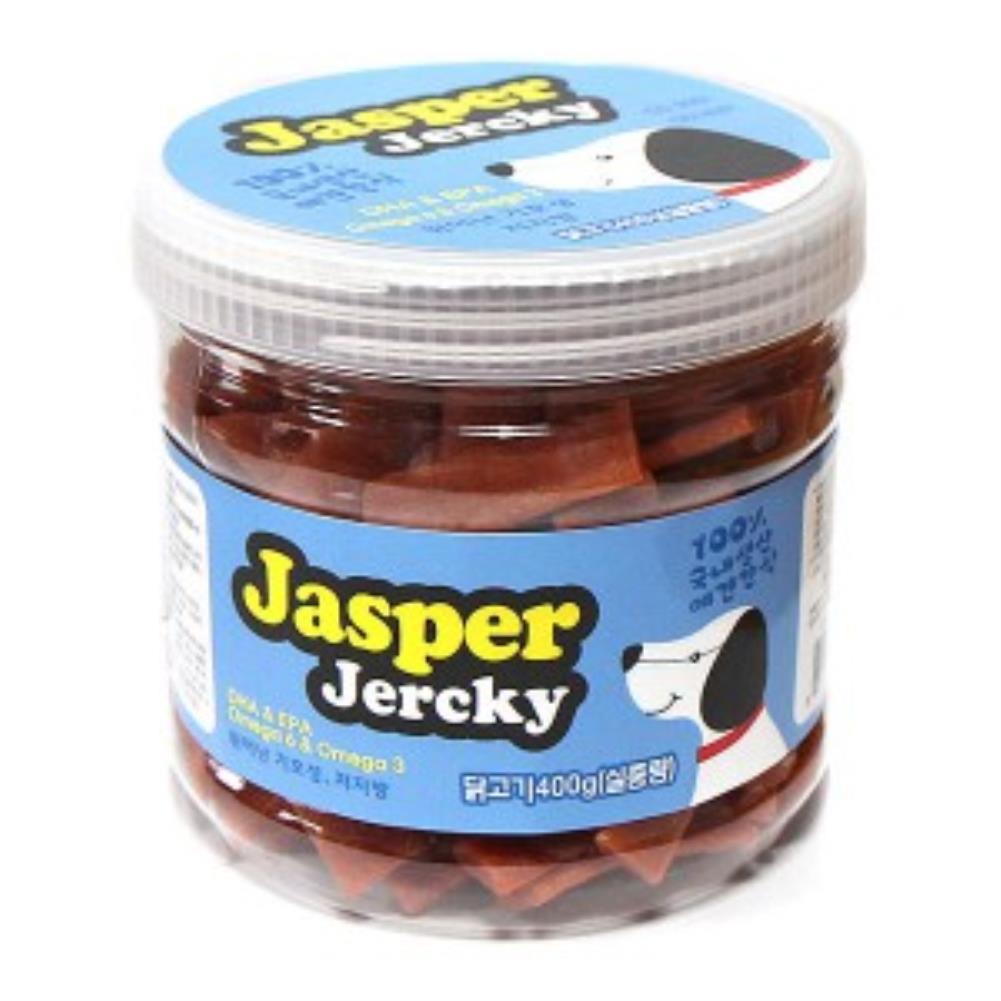 JASPER 프리미엄 펫푸드 닭고기져키 400g 육포 애견육포 강아지육포 애견간