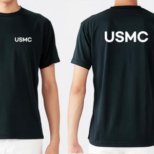 USMC 커스텀 화이트 라운드 쿨 반팔티셔츠