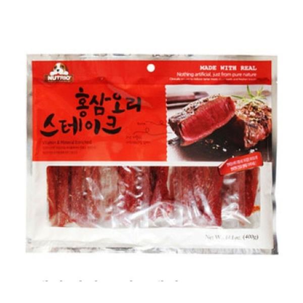 애견 간식 영양 홍삼 오리 스테이크 400g 강아지