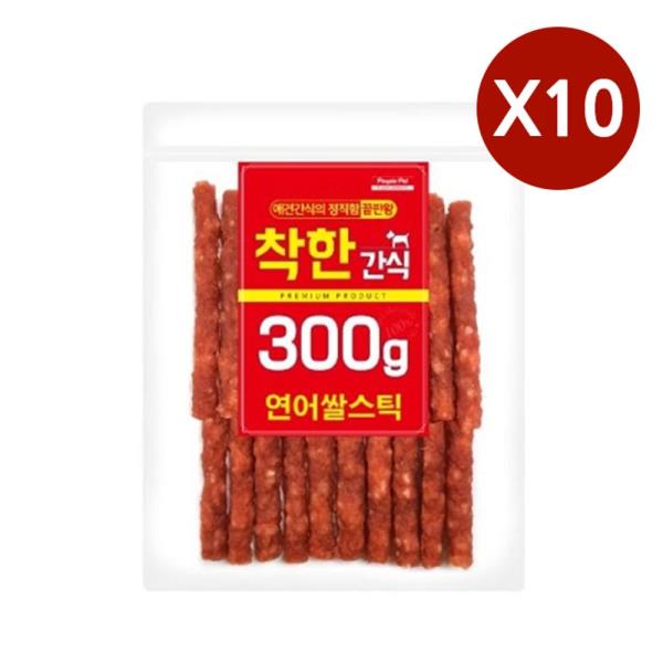 고단백 강아지 300G 10P 연어 쌀스틱 육포 영양간식