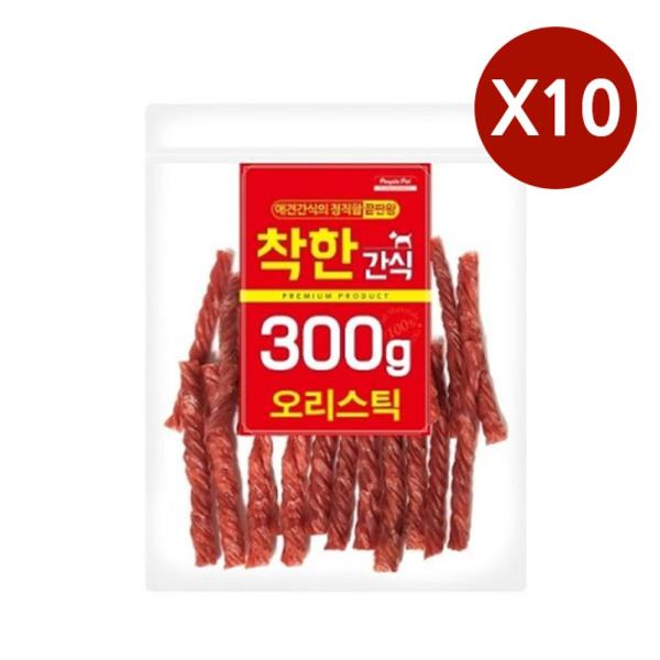 강아지 영양 오리스틱 300G 10P 건조간식 영양 개껌