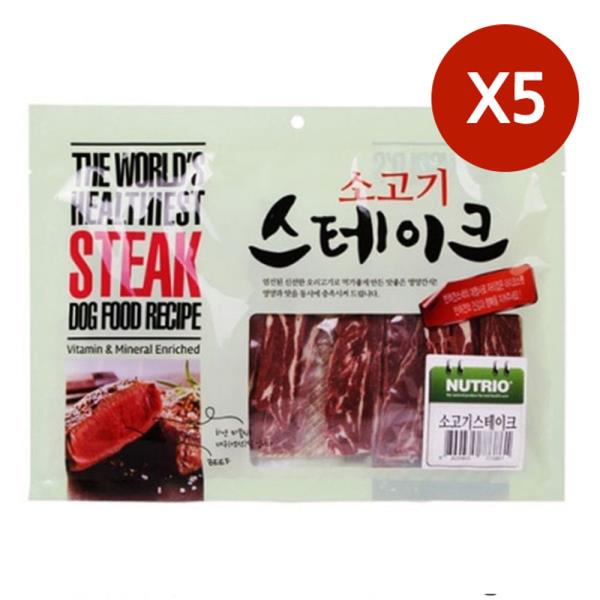 강아지 소고기 스테이크 300g 5P 간식 애견 사시미