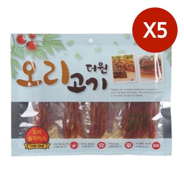 강아지 오리 슬라이스 300g 5P 반려견 사시미 간식