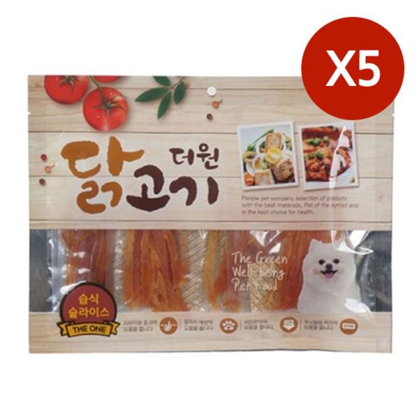 강아지 슬라이스 육포 300g 5P 애견 사시미 간식