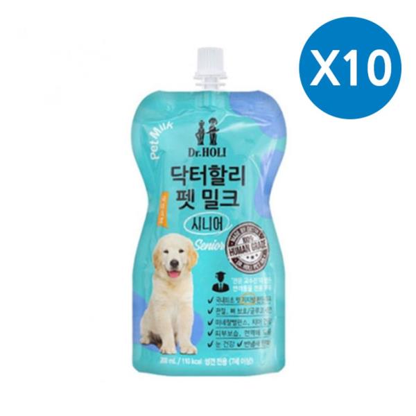 애견 음료 200ml 10p 영양간식 우유 펫밀크 시니어