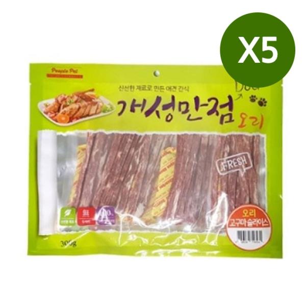 강아지 오리 고구마 슬라이스 300g 5P 애견 간식