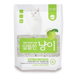 사과향 고양이 모래 4L 4P 냥이 화장실 벤토 나이트