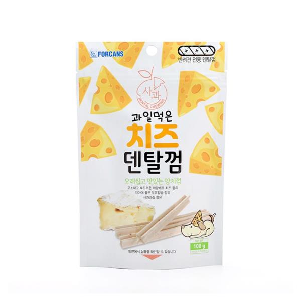 사과맛 100g 치즈 양치껌 12P 강아지 오래먹는 간식