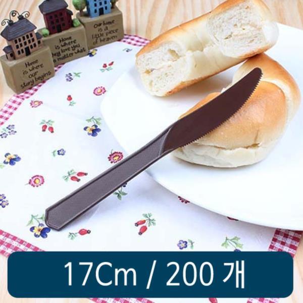 일회용 플라스틱 칼 A 갈색 벌크 17Cm 400개