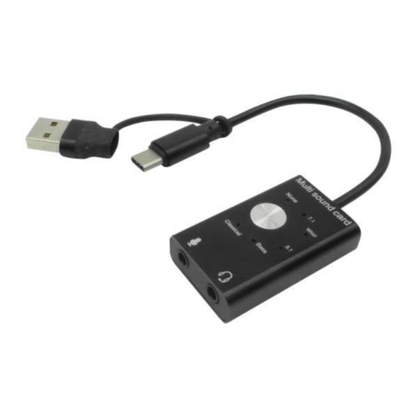 2in1 USB C타입 사운드카드 7.1 이어폰 마이크 헤드셋