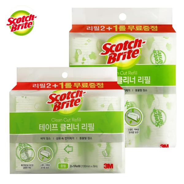 3M 스카치 브라이트 테이프클리너 리필 중/대 2+1