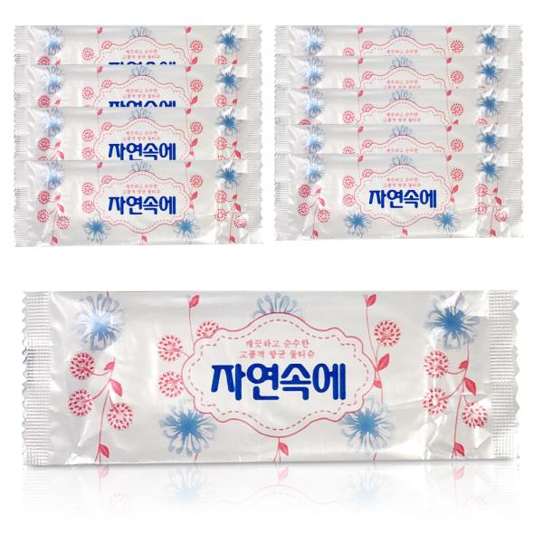 자연속에 업소용 물티슈40g(알뜰핑크) x(10개) 일회용