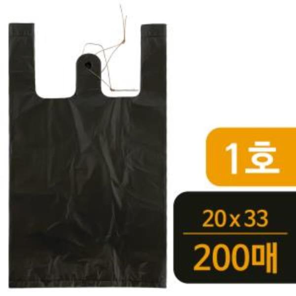 T1호 검정 비닐봉지200매 비닐봉투 시장봉지 마트봉지