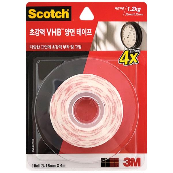 3M 초강력VHB 양면테이프(5140VHB) 18mmX4M 고정 접착